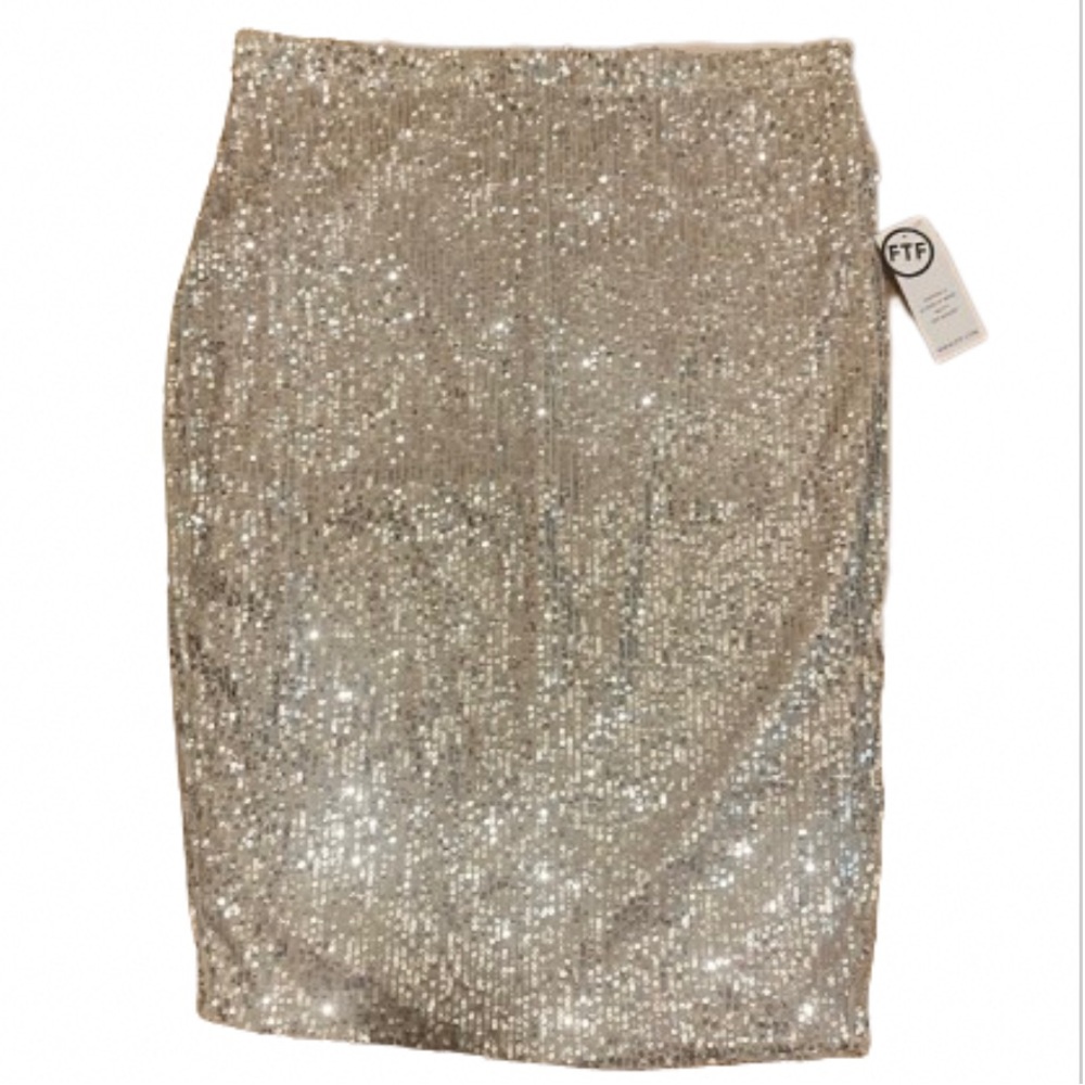 Fashion to Figure Sequin Nude Pencil Skirt